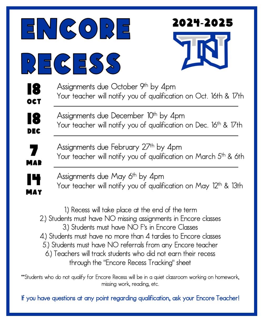 Encore Recess Informational Flyer